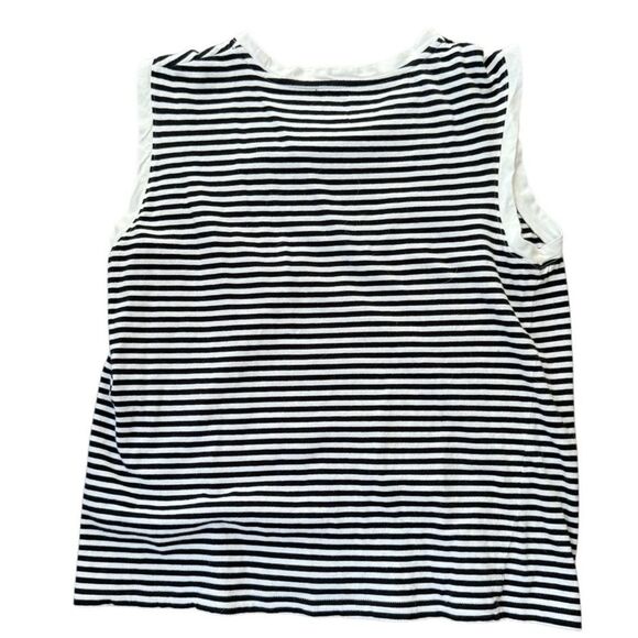 Kate Spade Saturday Muscle Tee Tank Striped Black White Cream Small - Picture 2 of 5
